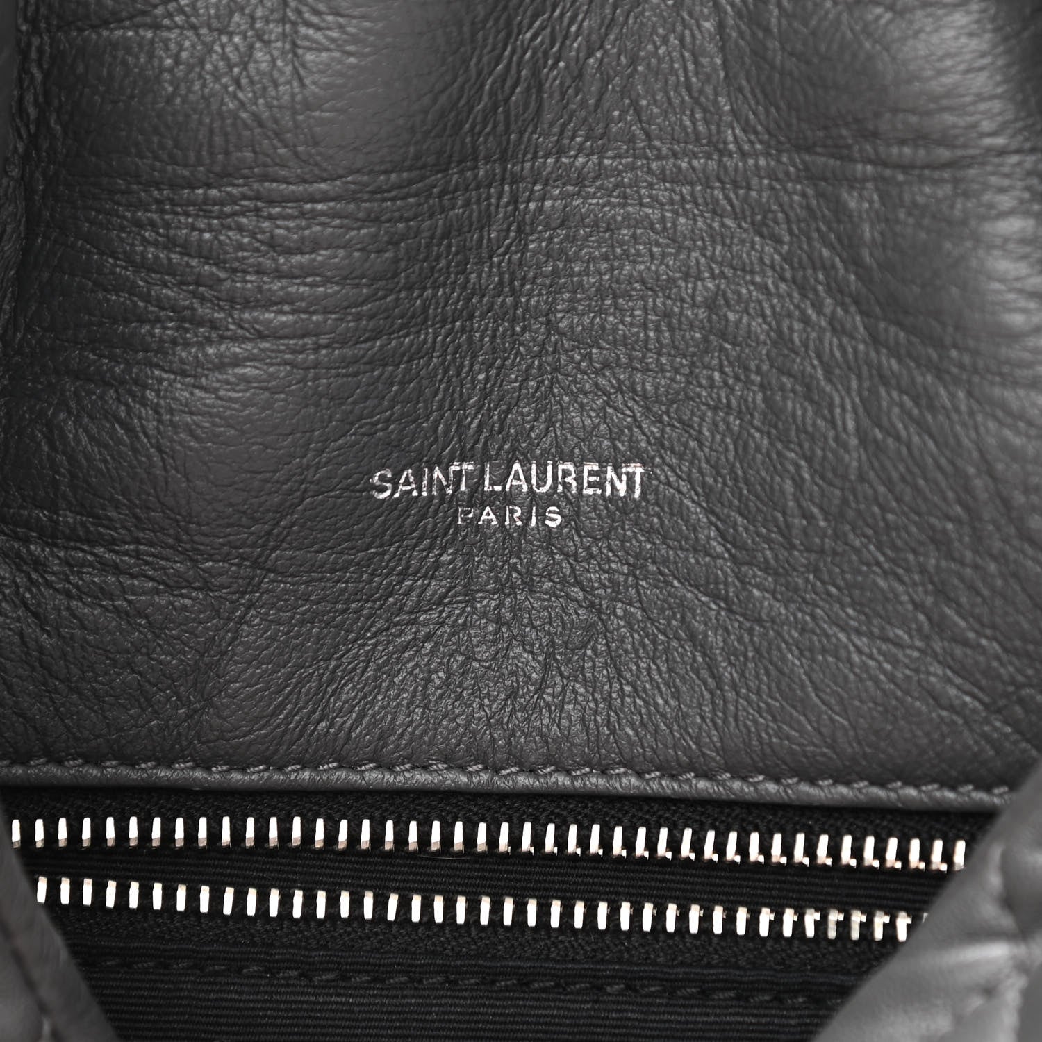 Saint Laurent Lambskin Quilted Toy Loulou Puffer Monogram Chain Satchel Storm 6 of 11