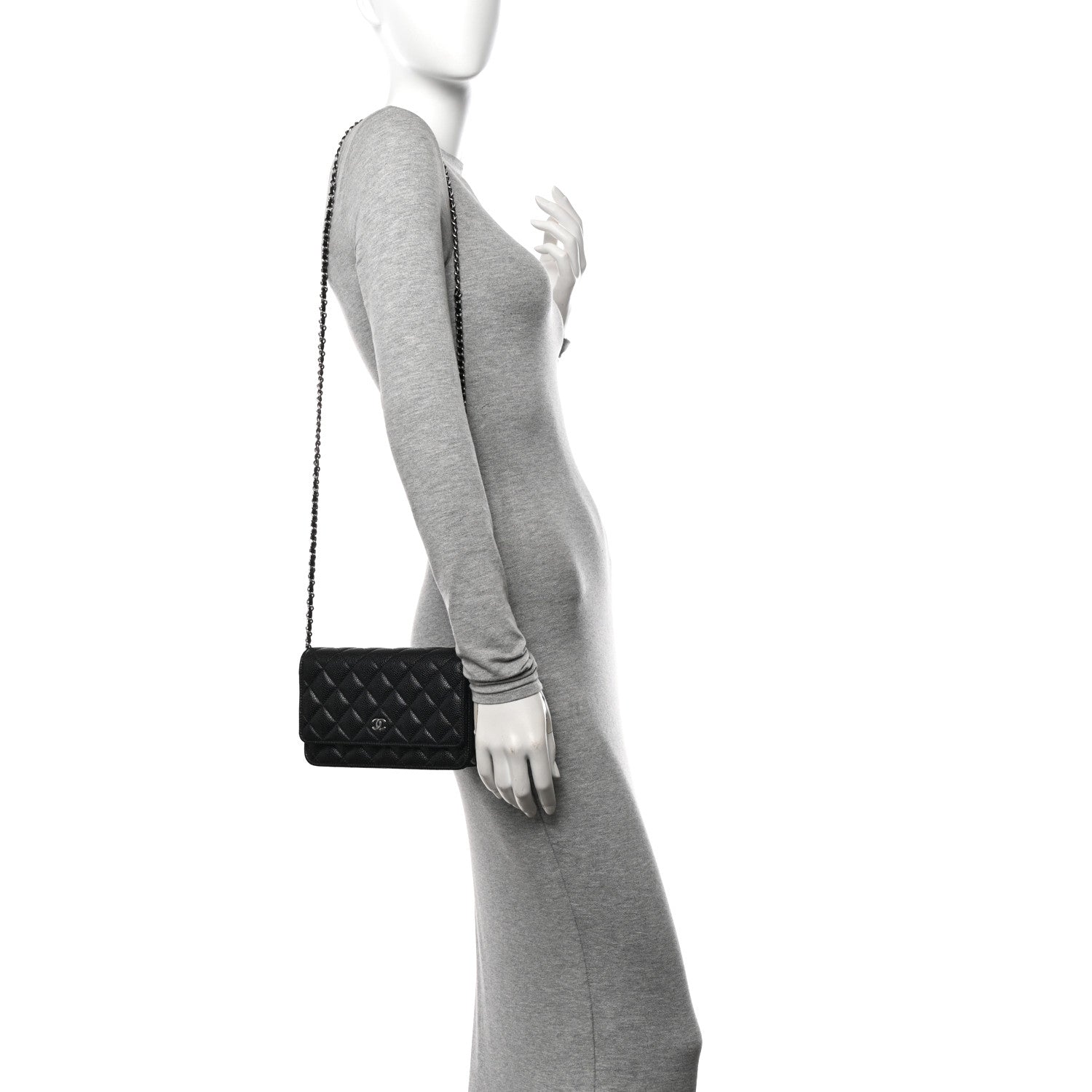 Chanel Caviar Quilted Wallet on Chain WOC Black 2 of 12