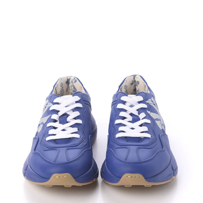 Gucci X MLB Calfskin NY Yankees Mens Rhyton Sneakers 6.5 Electric Blue 2 of 9