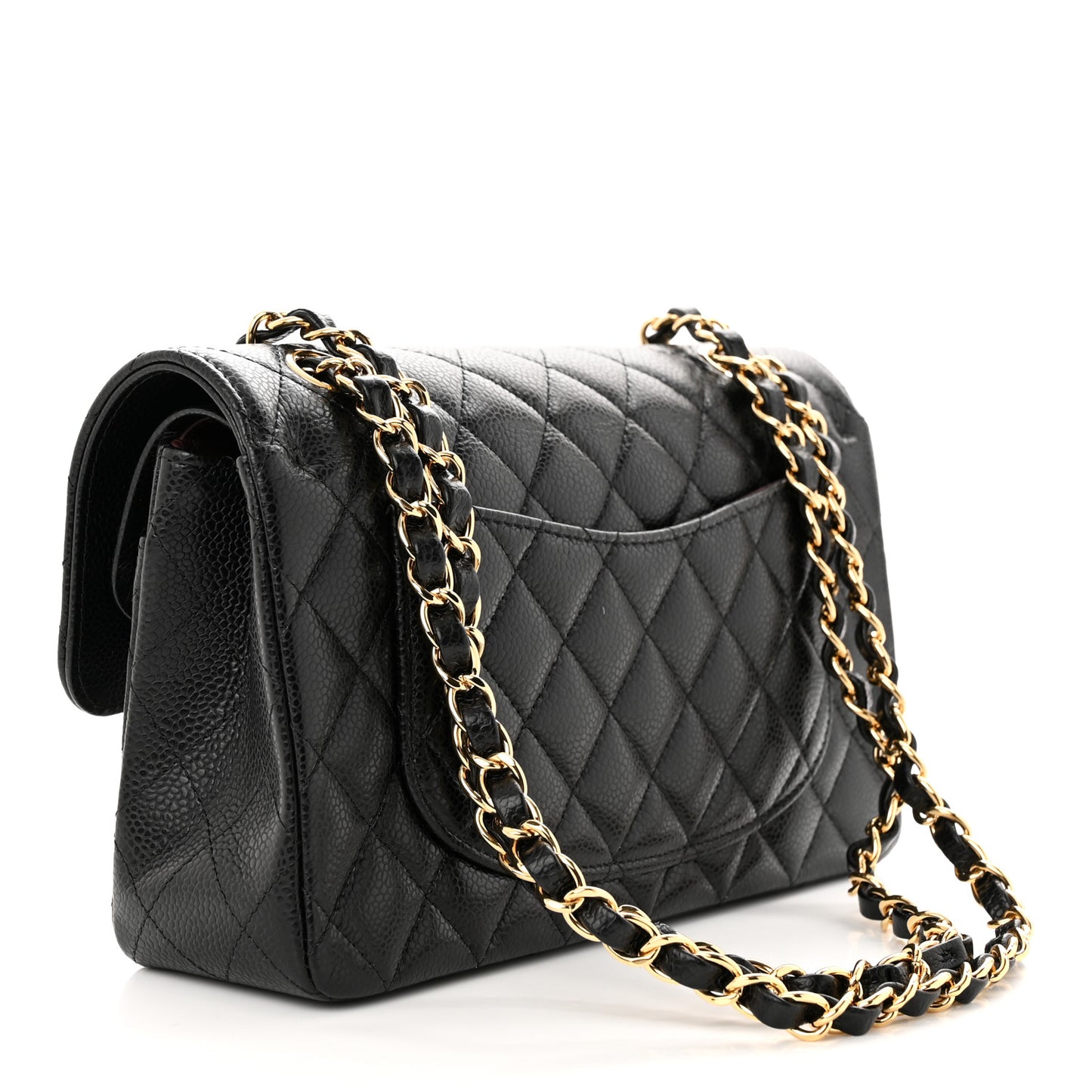 Caviar Quilted Small Double Flap Black