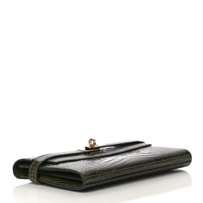 Hermes Shiny Alligator Kelly Longue Wallet Vert Veronese 4 of 11