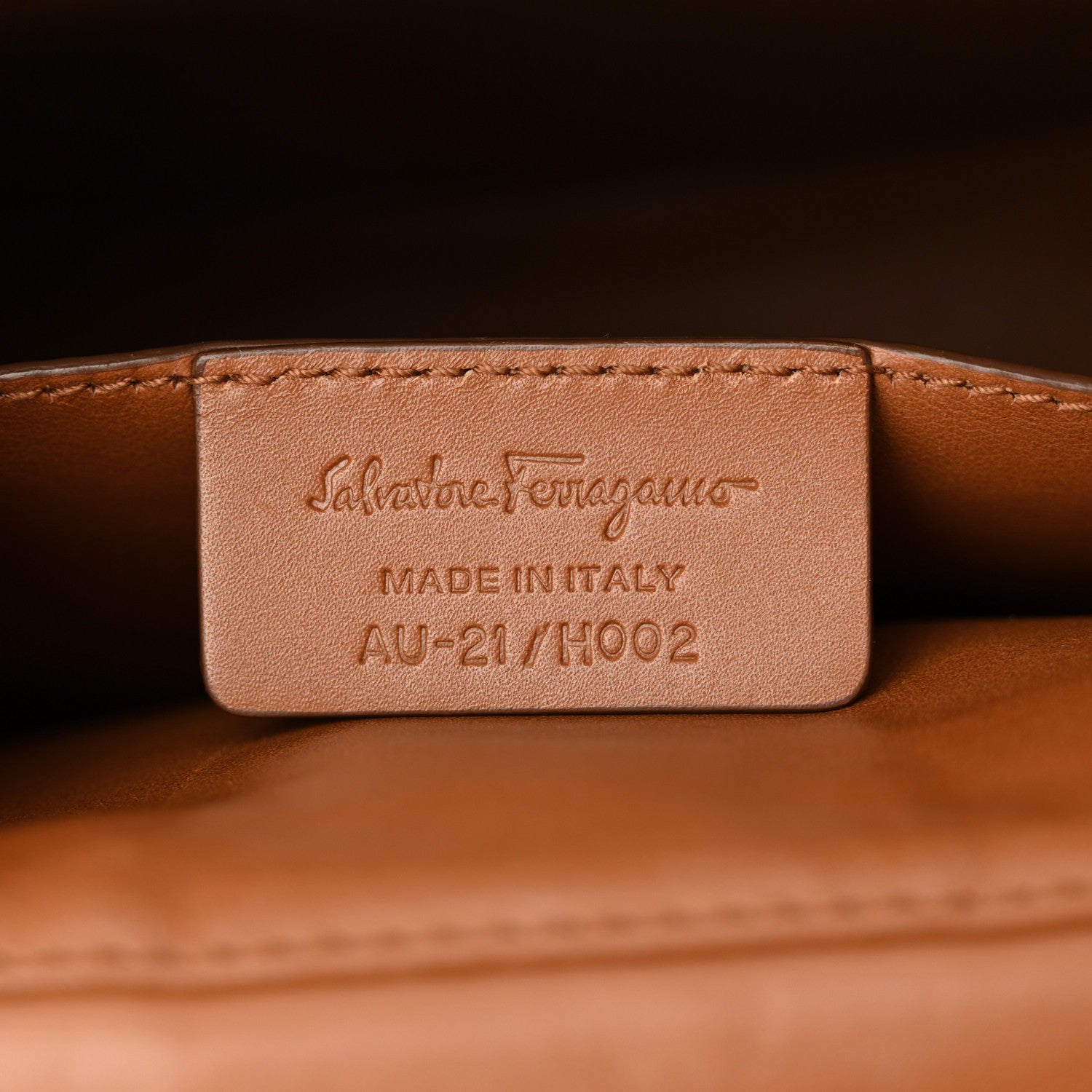 Salvatore Ferragamo Calfskin Large Vela Flap Bag Brown 7 of 12