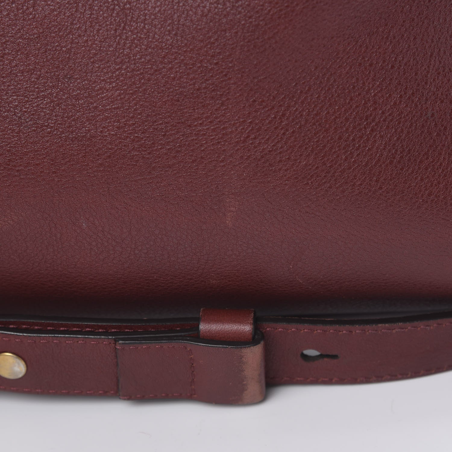 Chloe Grained Calfskin Suede Satchel Red 16 of 18