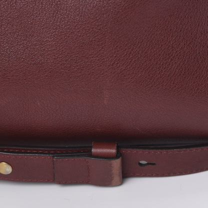 Chloe Grained Calfskin Suede Satchel Red 16 of 18