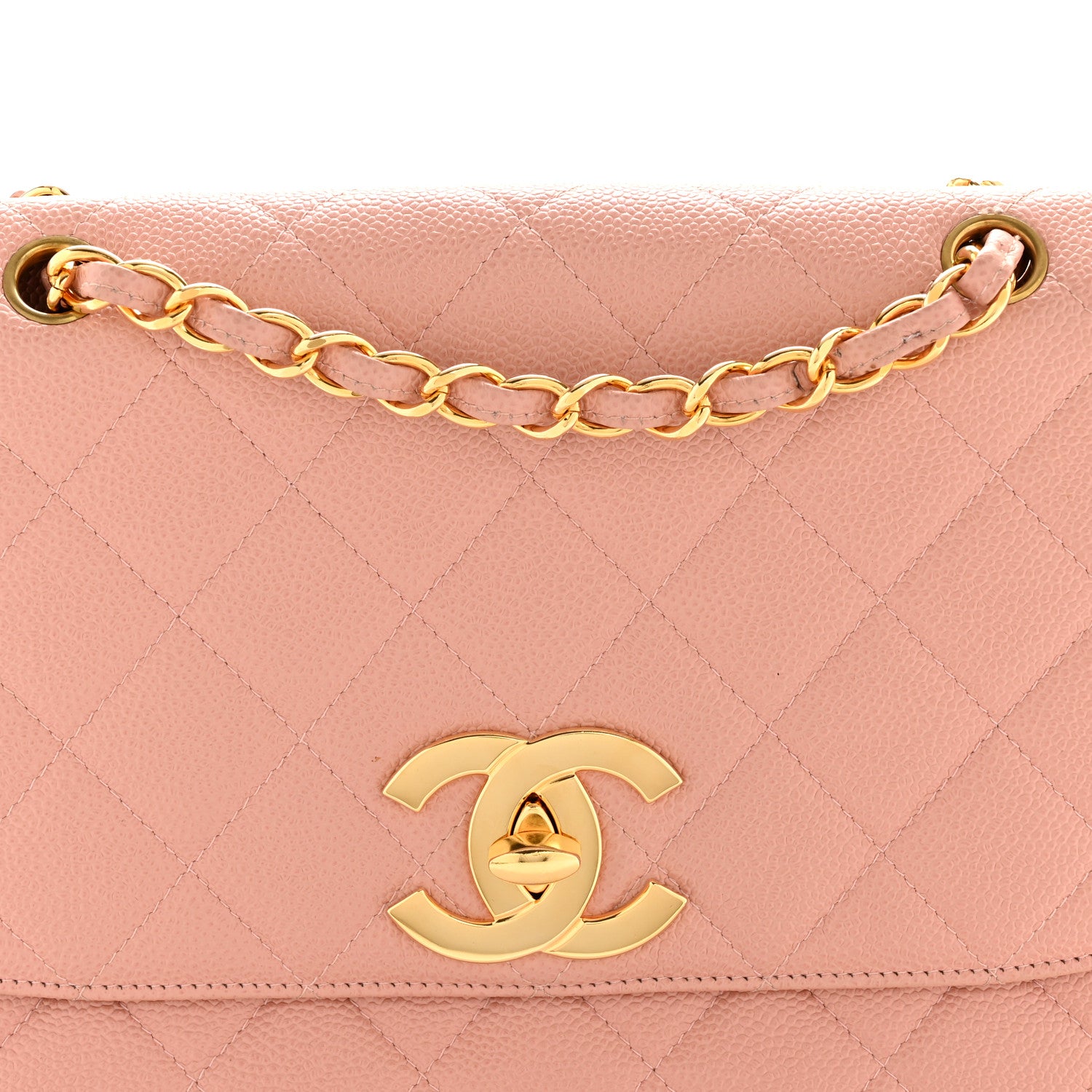 Chanel Caviar Quilted XL Jumbo Single Flap Light Pink 9 of 16