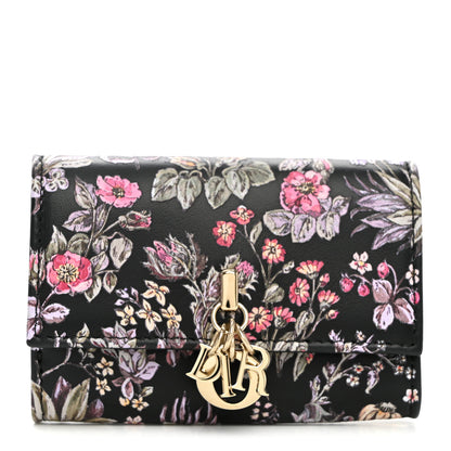 Christian Dior Calfskin Millefiori Printed Miss Dior Glycine Wallet Black 1 of 7