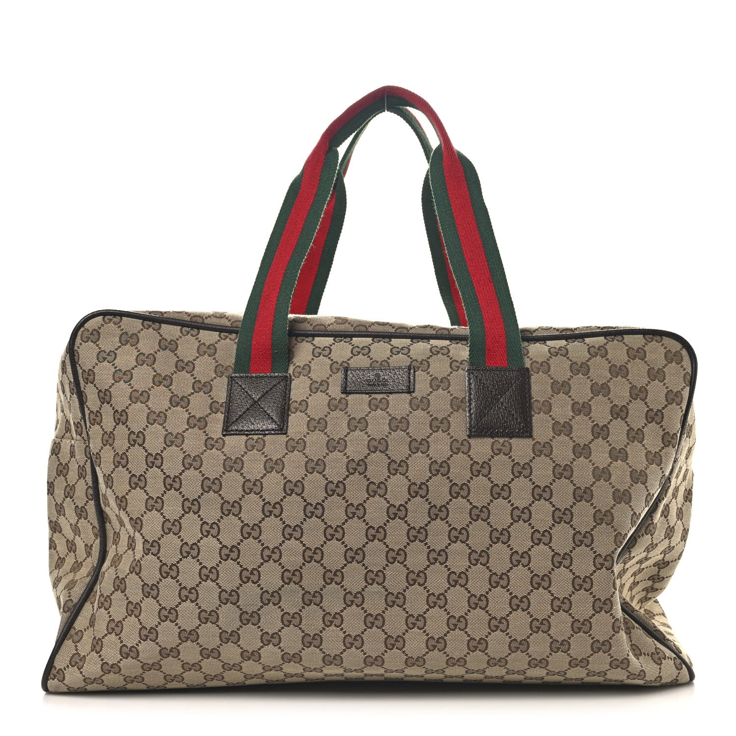 Gucci GG Monogram Web Large Collapsible Carry On Duffle Beige Brown 1 of 12