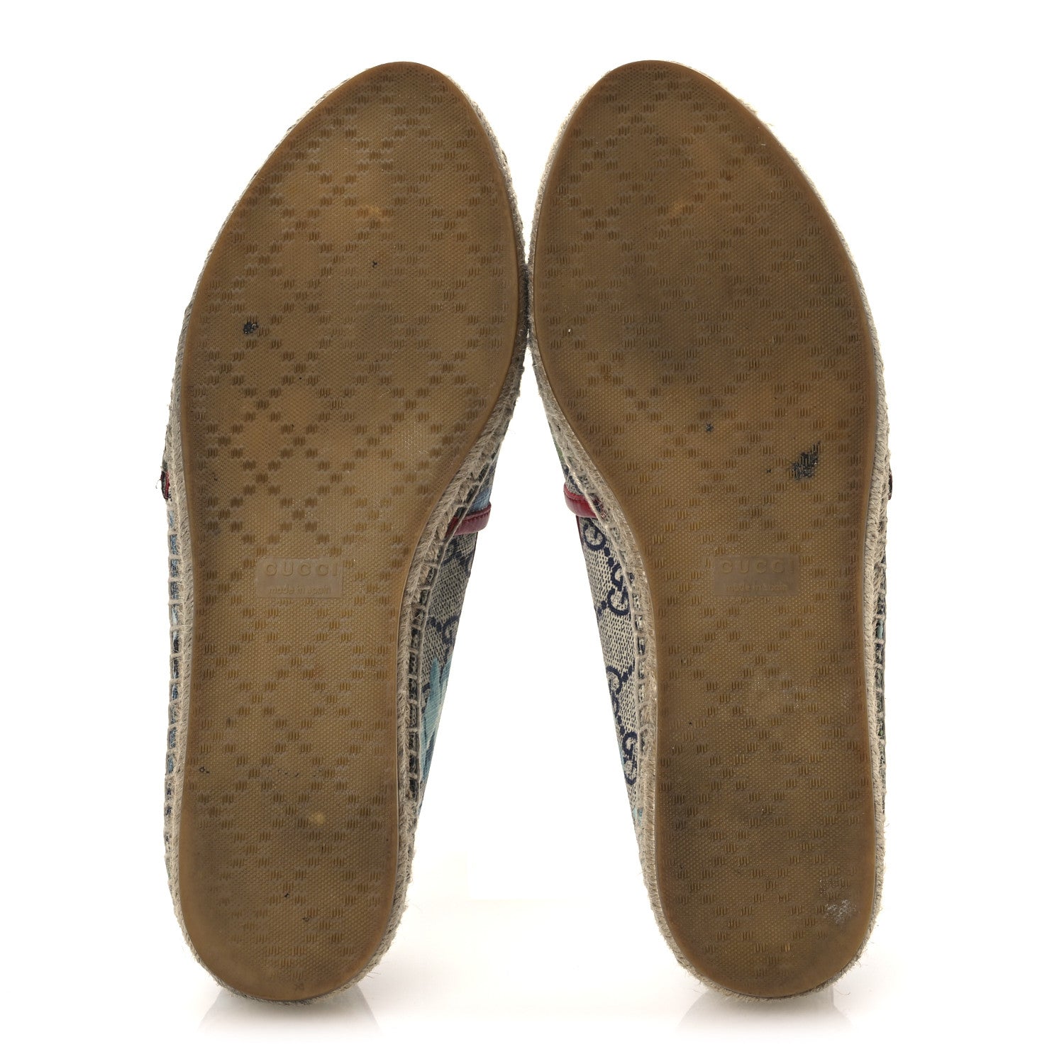 Gucci GG Supreme Monogram Blooms Espadrilles 37 Beige Blue Navy Hibiscus Red 7 of 15