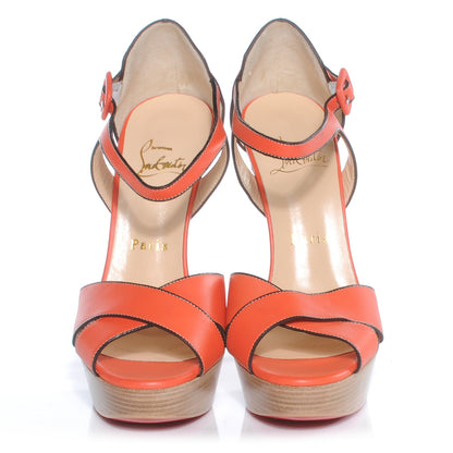 Christian Louboutin Leather Sporting 140 Platform Sandals 36 Orange 2 of 7