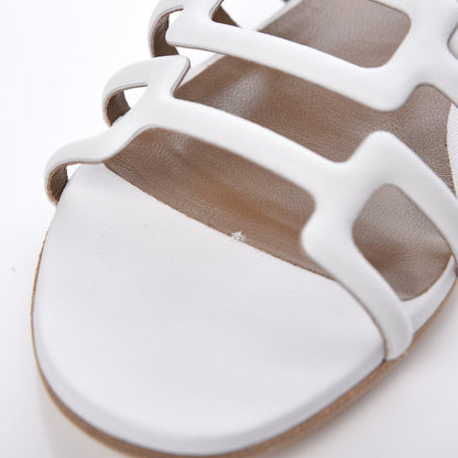 Hermes Nappa Calfskin Olympe Sandals 36 Blanc White 8 of 9