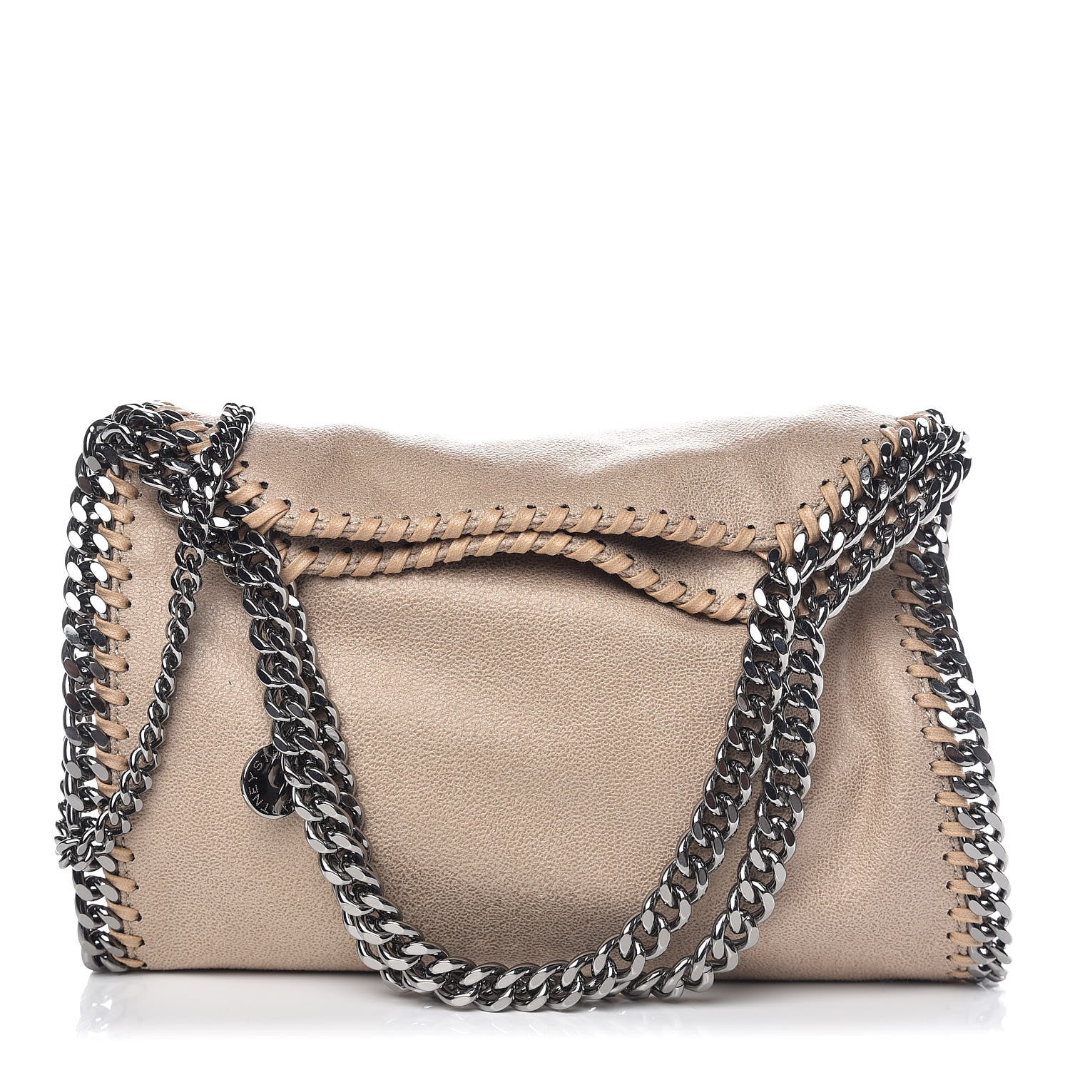 Stella McCartney Shaggy Deer Mini Falabella Fold Over Tote Beige 1 of 9