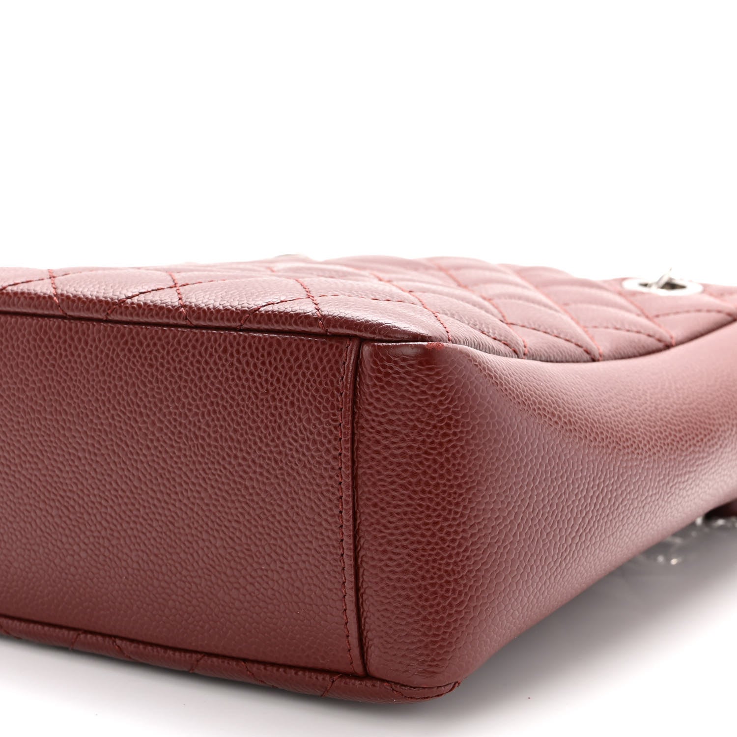 Chanel Caviar Quilted Petit Shopping Tote PST Burgundy 9 of 9