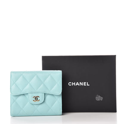 Chanel Caviar Quilted Compact Flap Wallet Light Blue 11 of 11