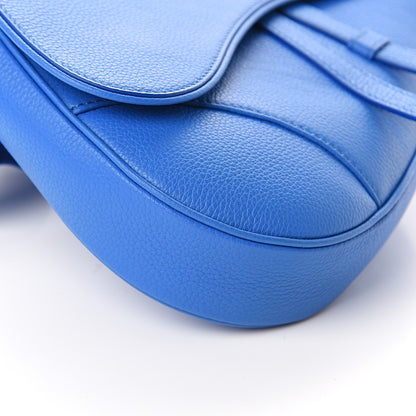 Christian Dior Grained Calfskin Kim Jones Saddle Bag Blue 7 of 8