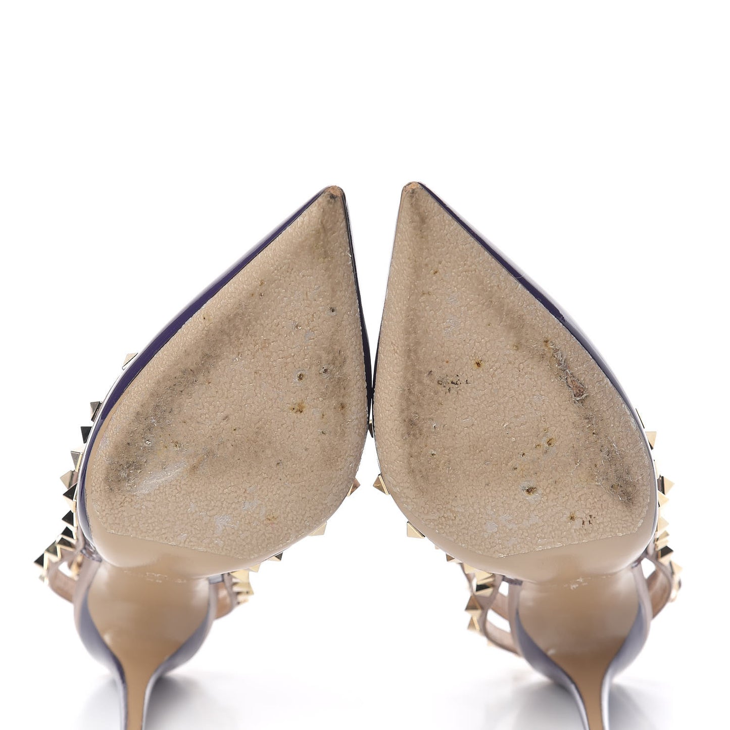 Patent Rockstud Ankle Strap Pumps 38 Purple Poudre