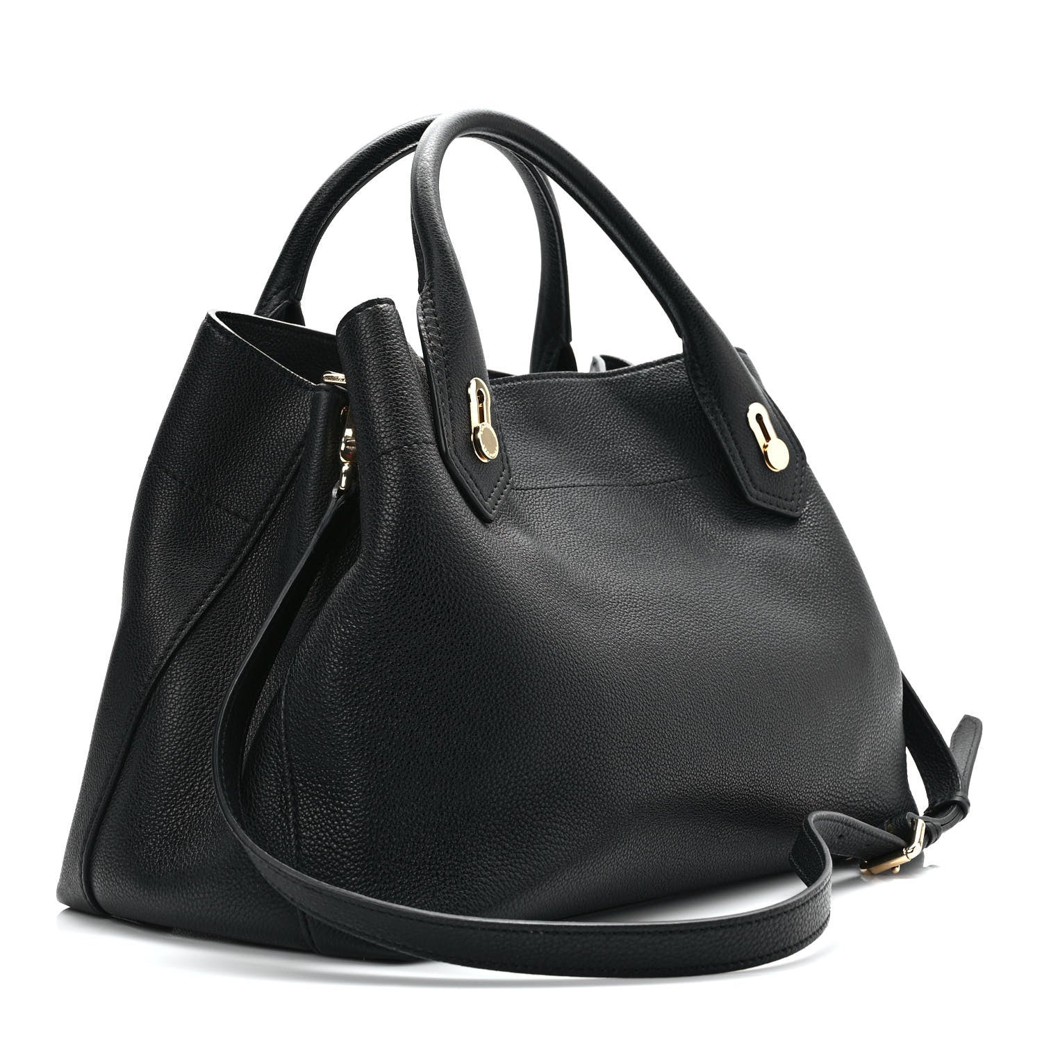 Burberry Grainy Calfskin Medium Milton Satchel Black 2 of 7