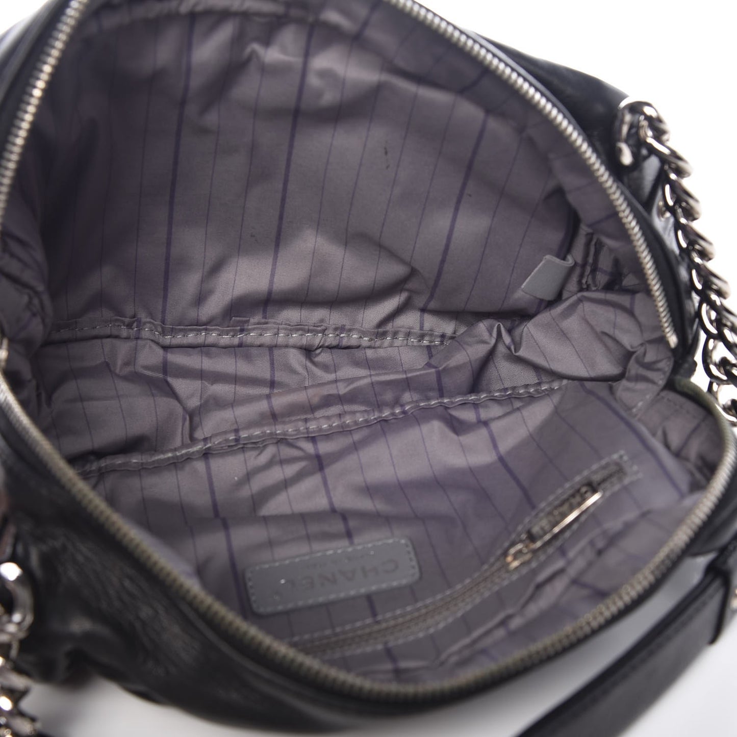 Lambskin Quilted Chain Pochette Black