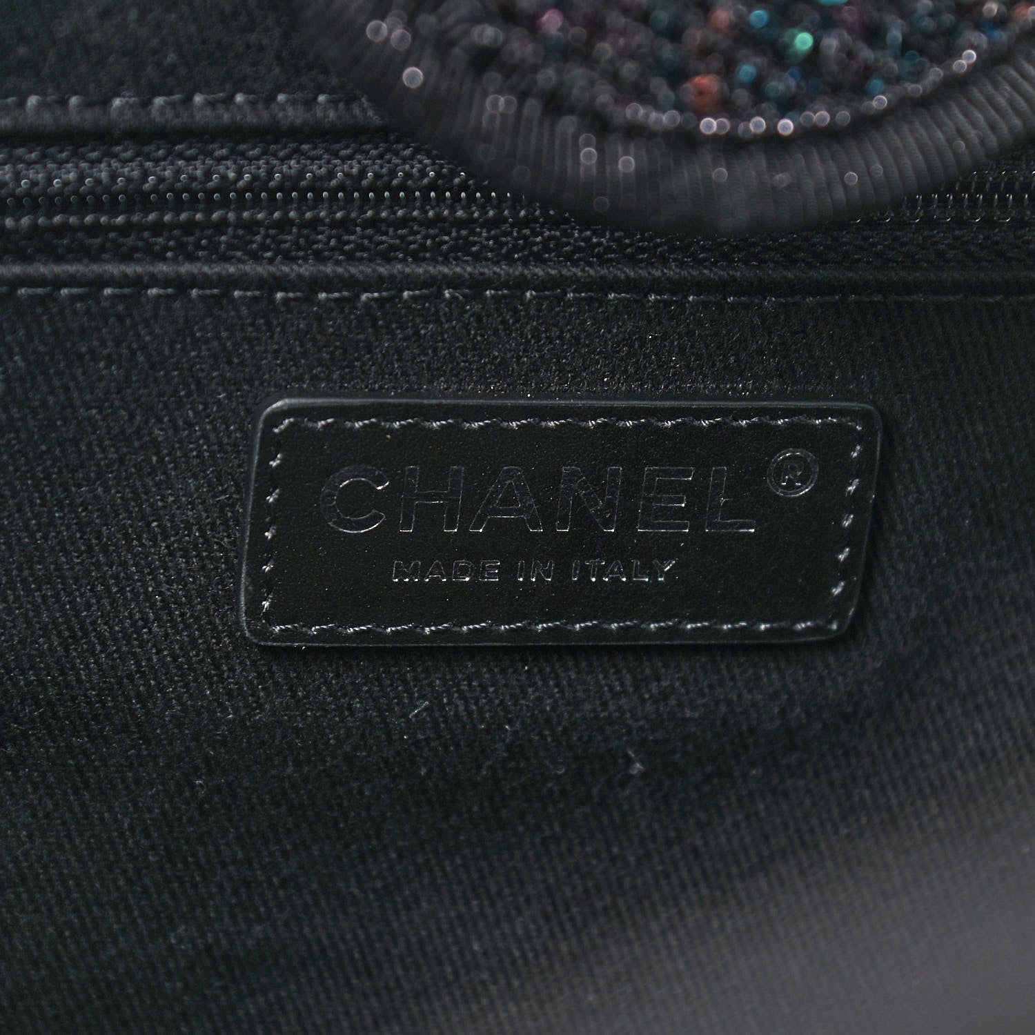 Chanel Calfskin Sequin Medium Deauville Tote Black 6 of 9