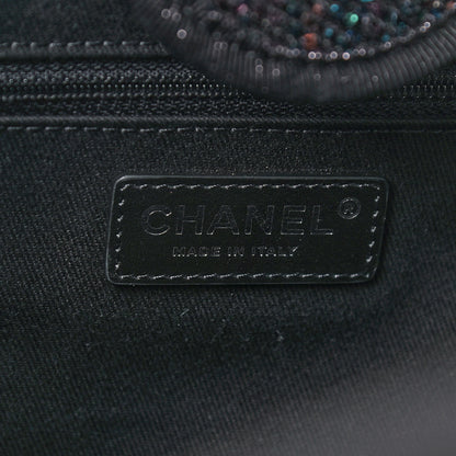 Chanel Calfskin Sequin Medium Deauville Tote Black 6 of 9