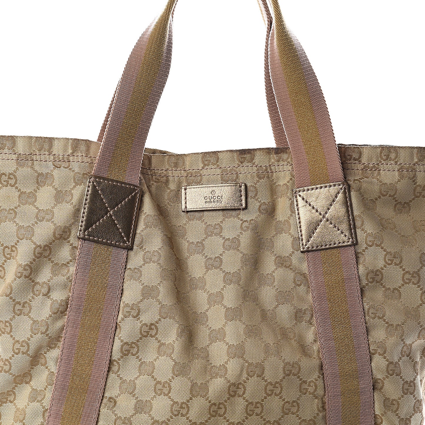 GG Monogram Medium Web Handle Vertical Tote Pink Gold