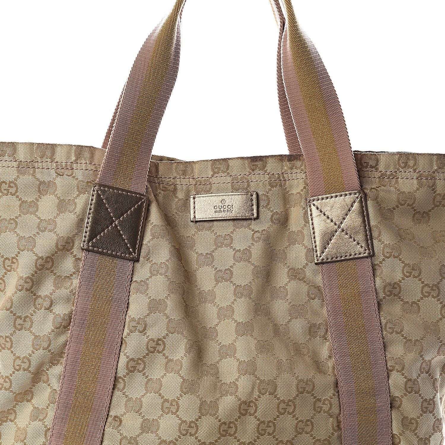 Gucci GG Monogram Medium Web Handle Vertical Tote Pink Gold 6 of 8