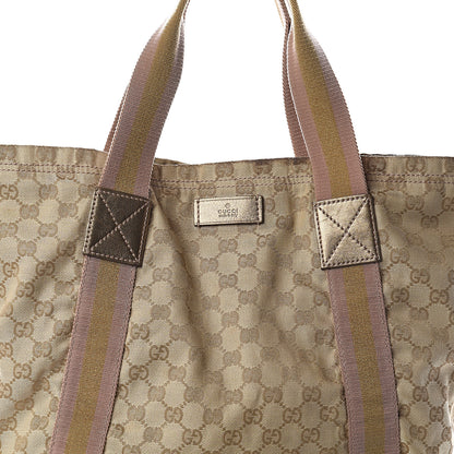 Gucci GG Monogram Medium Web Handle Vertical Tote Pink Gold 6 of 8