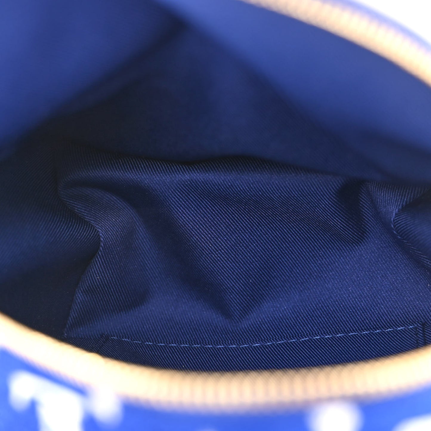 Jacquard Velvet Monogram Palm Springs Backpack Mini Blue