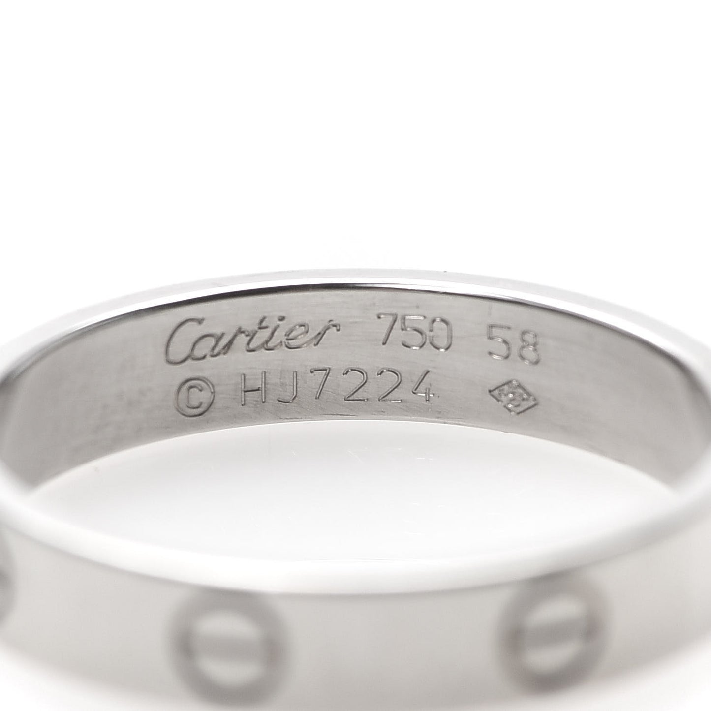 18K White Gold 3.5mm LOVE Wedding Band Ring 58 8.25