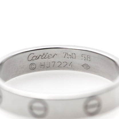 Cartier 18K White Gold 3.5mm LOVE Wedding Band Ring 58 8.25 4 of 4