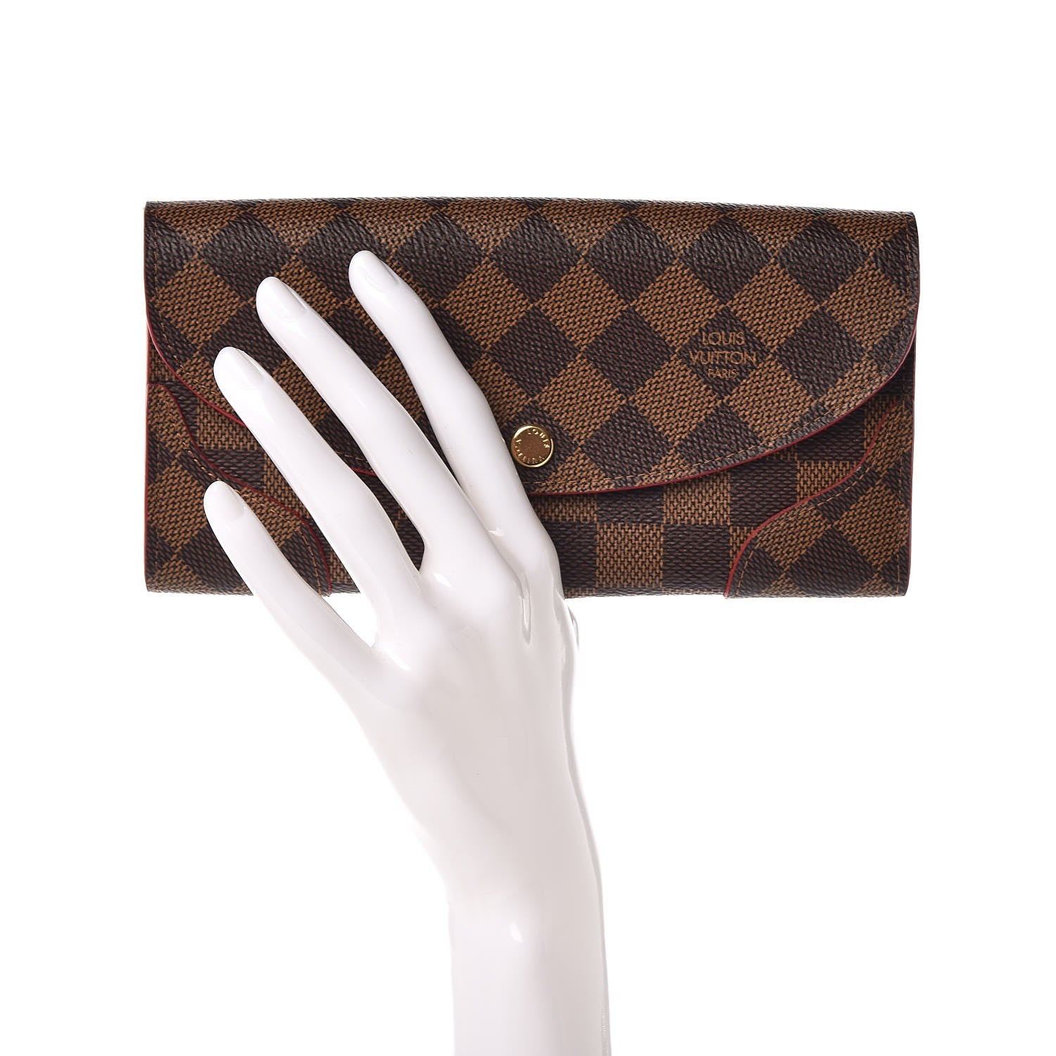 Louis Vuitton Damier Ebene Caissa Wallet Cherry 2 of 7