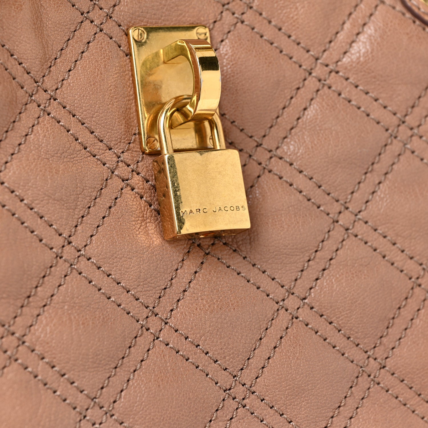 Marc Jacobs Calfskin Quilted Rio Satchel Tote Bag Brown 10 of 16