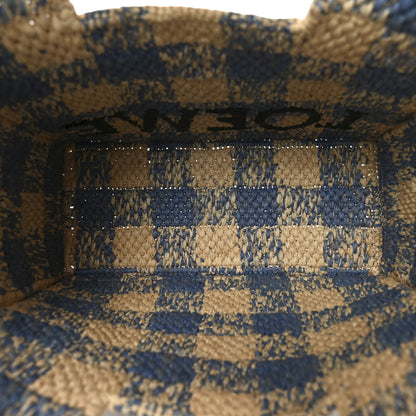 Loewe X PAULA'S IBIZA Raffia Small Font Tote Natural Light Blue 5 of 9