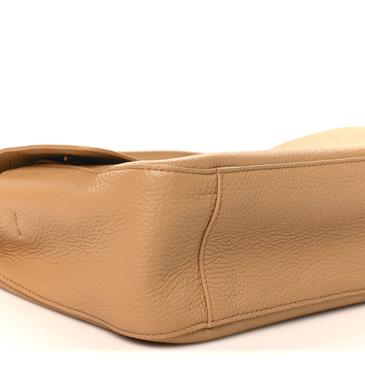 Grained Calfskin Small Souplissimo Maxi Flap Dark Beige