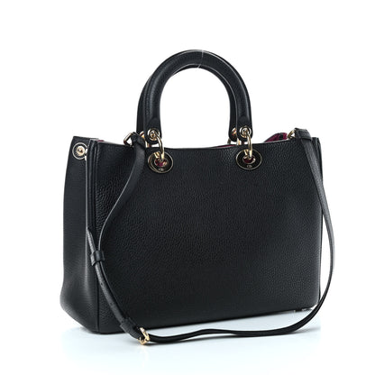 Christian Dior Bullcalf Medium Diorissimo Tote Black Rose Indien 4 of 11