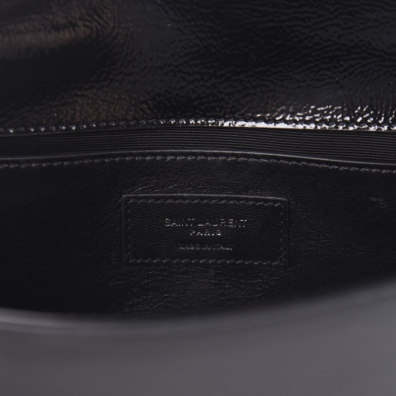 Saint Laurent Textured Patent Classic Monogram Clutch Black 8 of 9