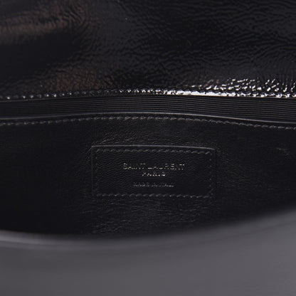 Saint Laurent Textured Patent Classic Monogram Clutch Black 8 of 9