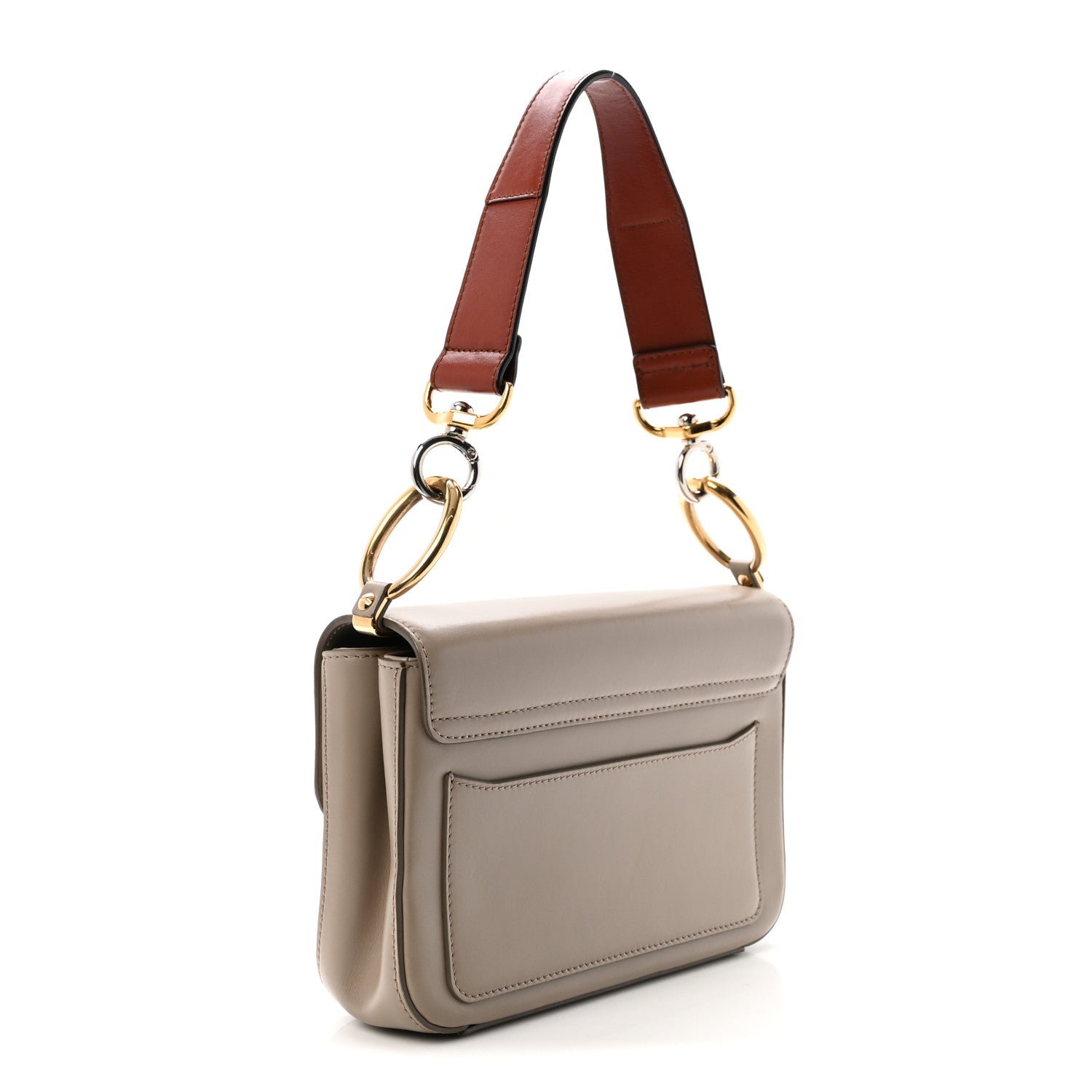 Chloe Shiny Calfskin Suede Small C Double Carry Bag Motty Grey 3 of 9