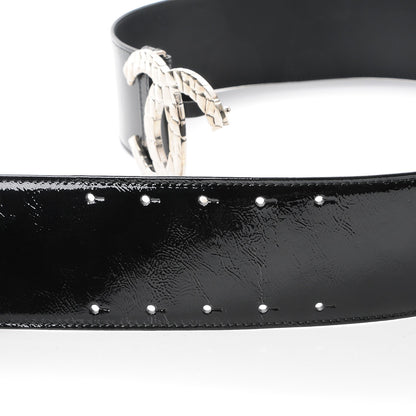 Chanel Patent Calfskin CC Wide Belt 90 36 Black 6 of 9