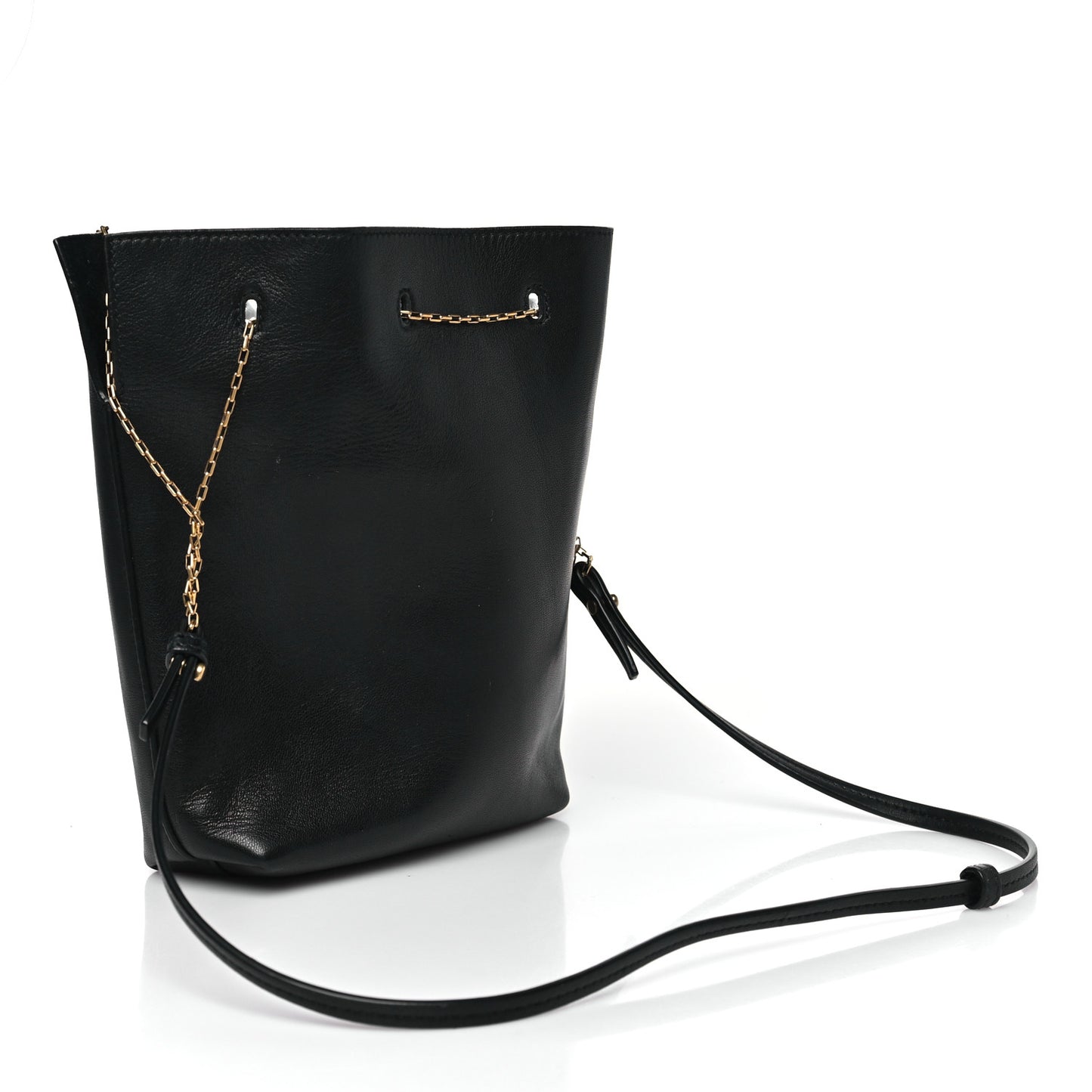 Lambskin Pochon Shoulder Bag Black