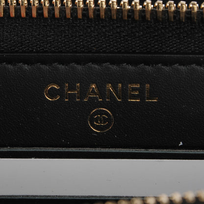 Chanel Caviar Quilted Large Gusset Double Zip Around Wallet Black 6 of 8