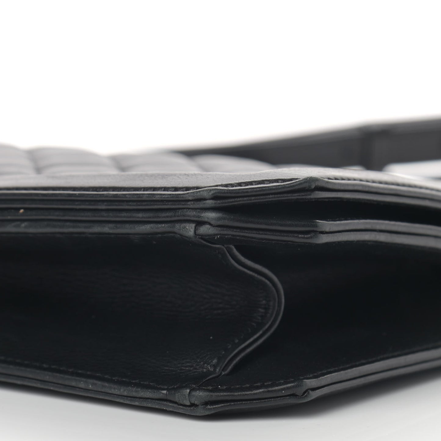 Lambskin Quilted Flap Shoulder Bag Black
