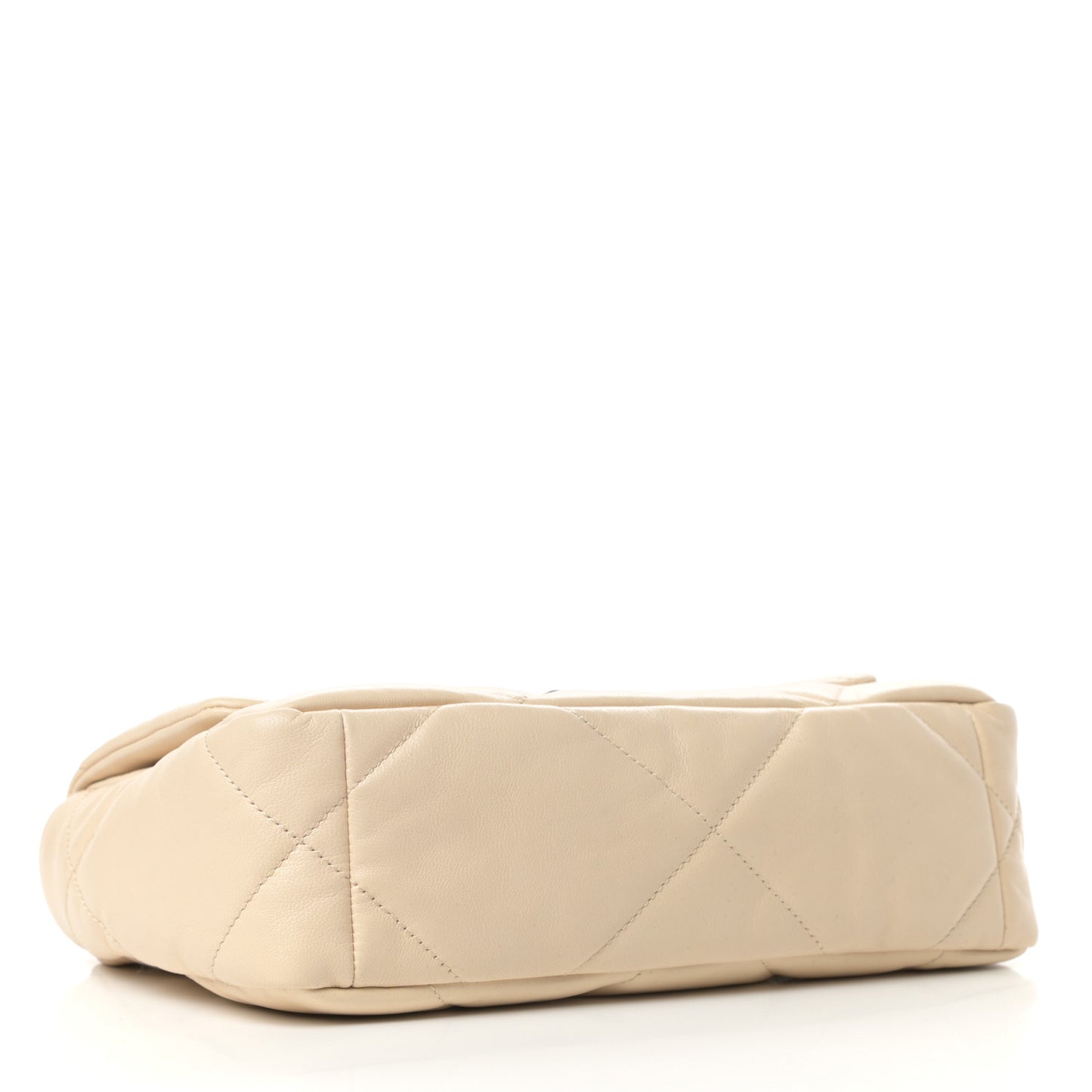 Goatskin Quilted Medium Chanel 19 Flap Beige