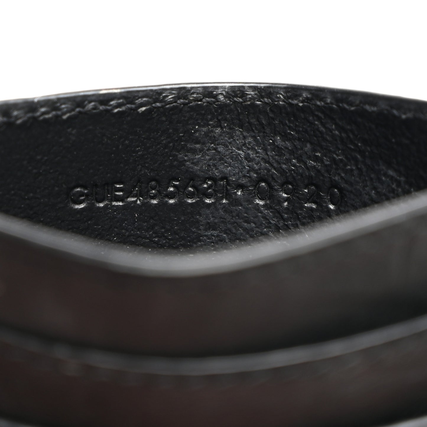 Calfskin Crocodile Embossed Monogram Credit Card Case Black