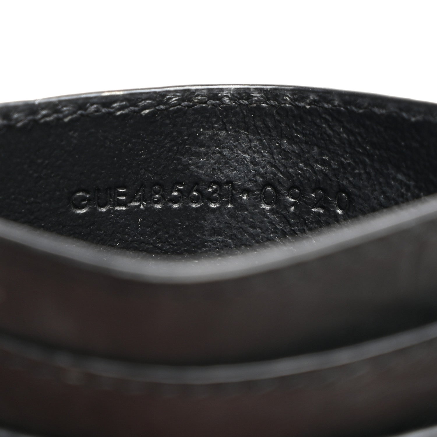 Saint Laurent Calfskin Crocodile Embossed Monogram Credit Card Case Black 7 of 8