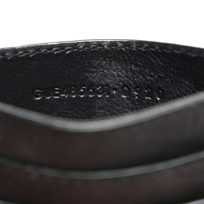 Saint Laurent Calfskin Crocodile Embossed Monogram Credit Card Case Black 7 of 8