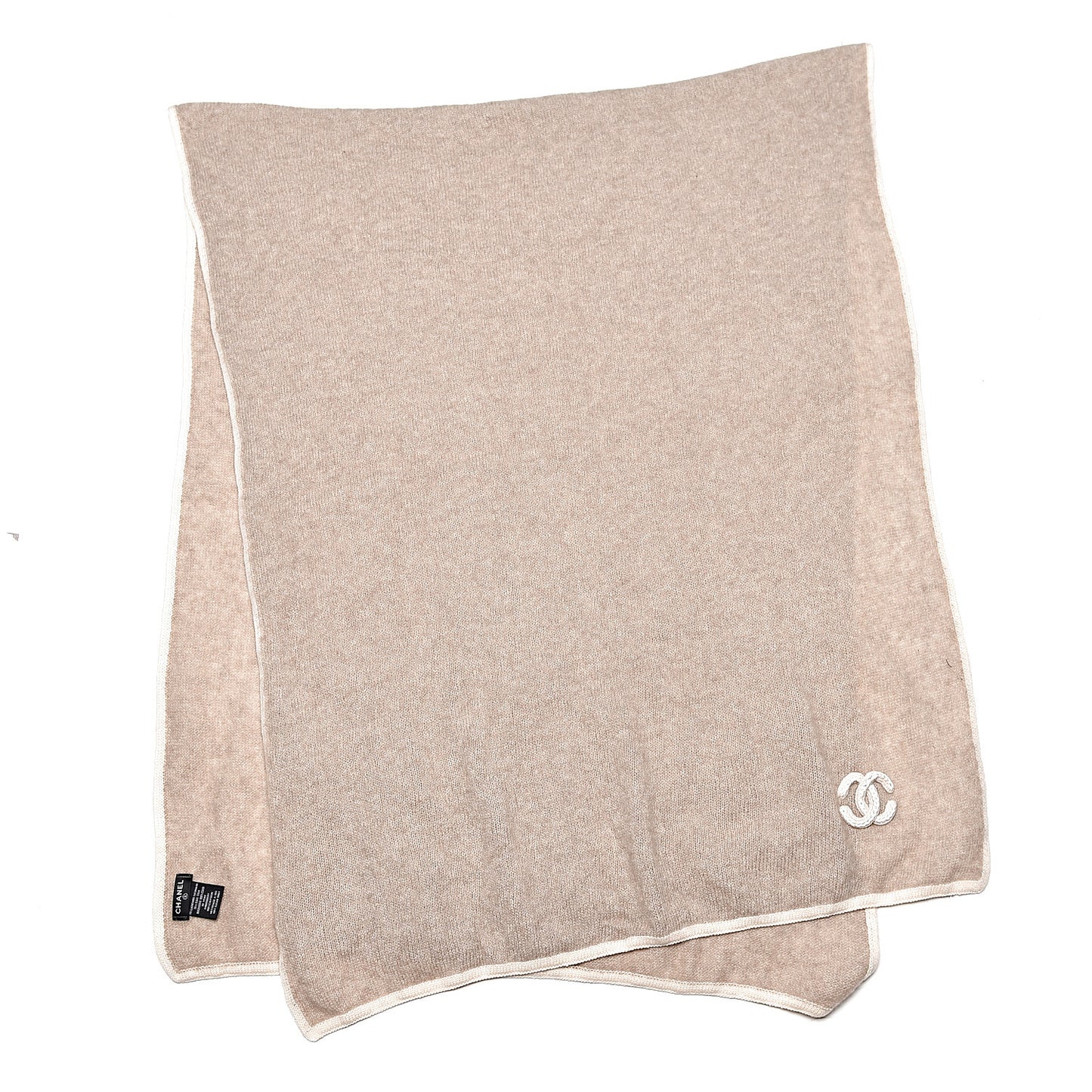 Cashmere Silk CC Scarf Beige