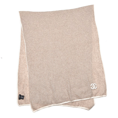 Chanel Cashmere Silk CC Scarf Beige 3 of 5
