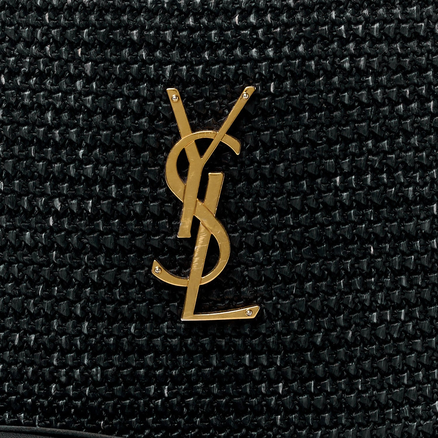 Saint Laurent Raffia Canvas Monogram Lou Camera Bag Black 8 of 12