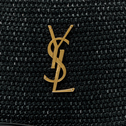 Saint Laurent Raffia Canvas Monogram Lou Camera Bag Black 8 of 12