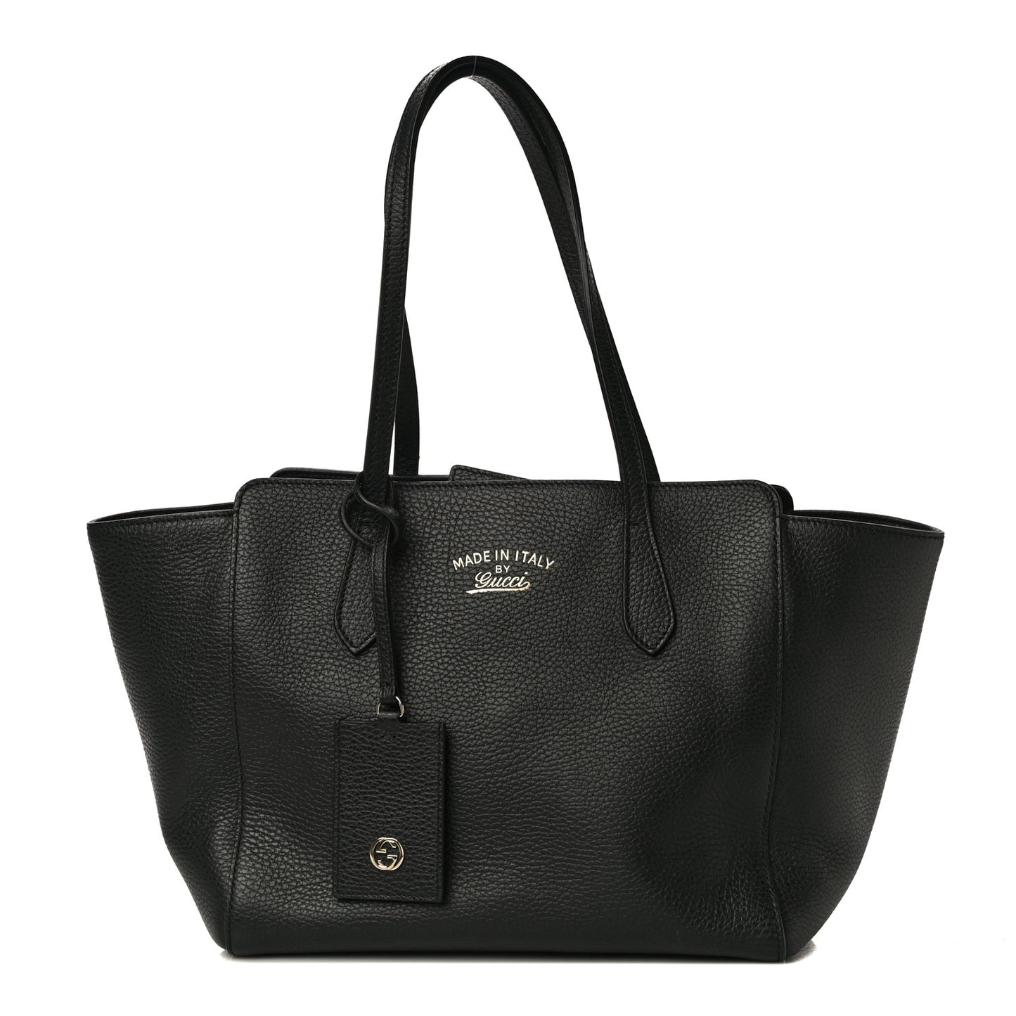 Pebbled Calfskin Small Swing Tote Black